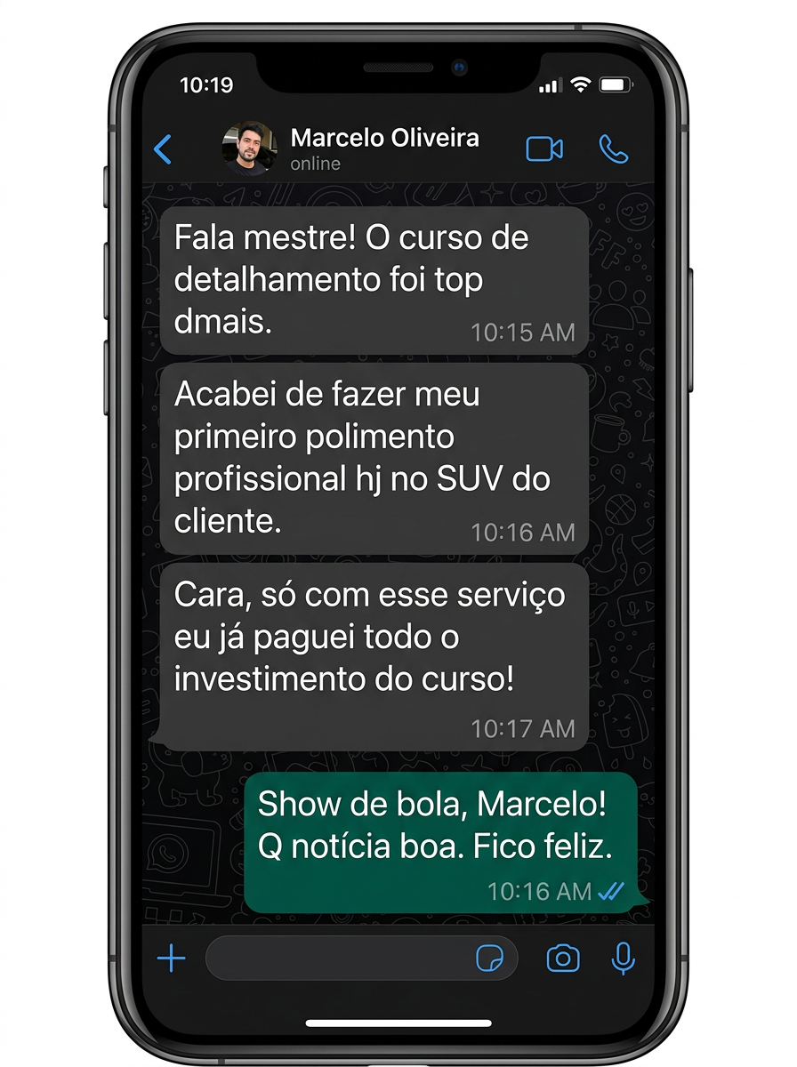 Depoimento de aluno no WhatsApp 2